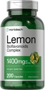 Horbäach sitron Bioflavonoids Supplement | 1400 mg | 200 kapsler | Kompleks med Rutin og Hesperidin | Ikke-GMO og Glutenfri
