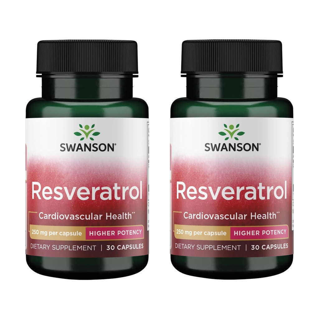 Swanson Resveratrol - høyere styrke 250 mg 30 Caps (2 pakke)