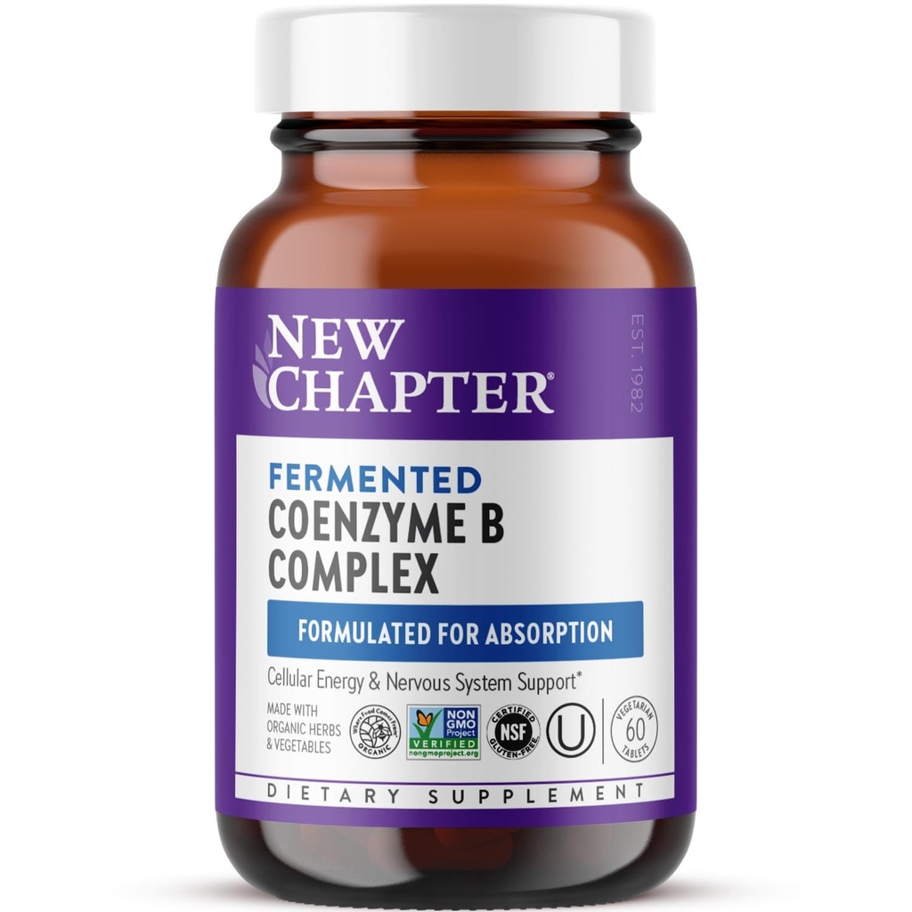 Nytt kapittel Vitamin B kompleks - Fermentert Coenzym B kompleks rik på vitamin B12 + vitamin B6 + Biotin + laget med organiske ingredienser - 60 ct