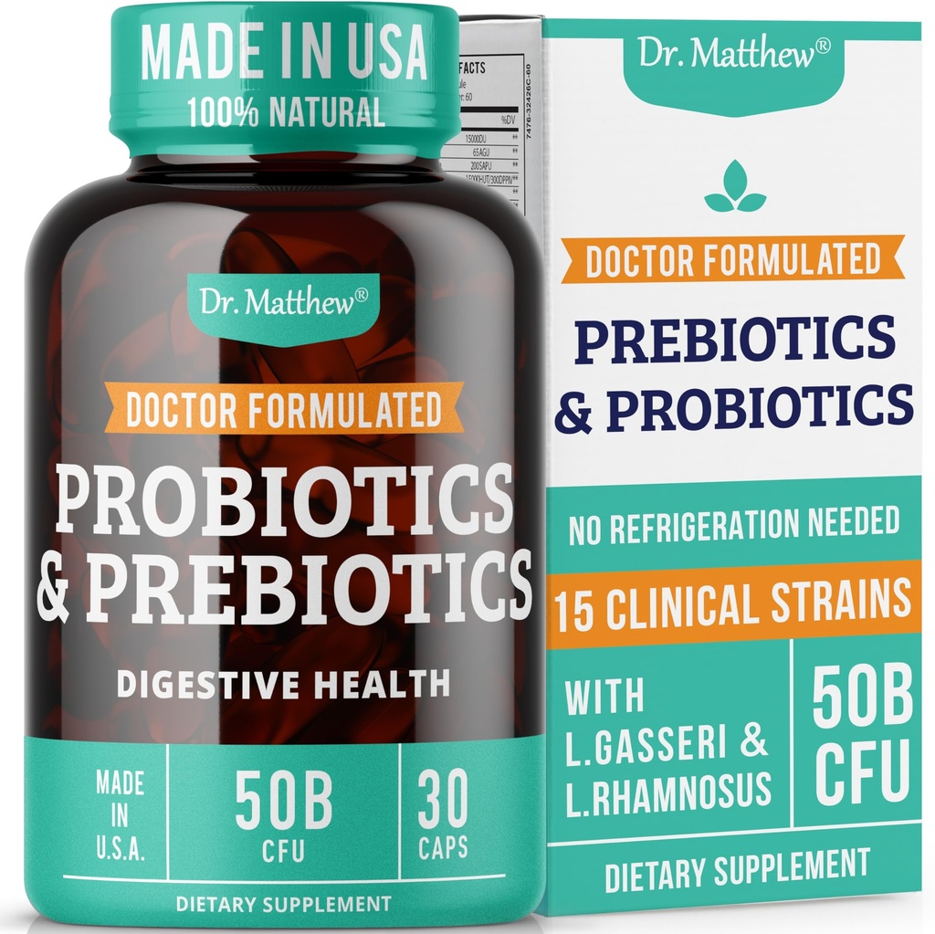 Prebiotika og probiotika: Lactobacillus Gasseri, Lactobacillus Rhamnosus, Plantarum, Casei, Bifidobacterium longum, laktis, infantis. Probiotiske prebiotiske, pre og probiotika for digestiv helse.