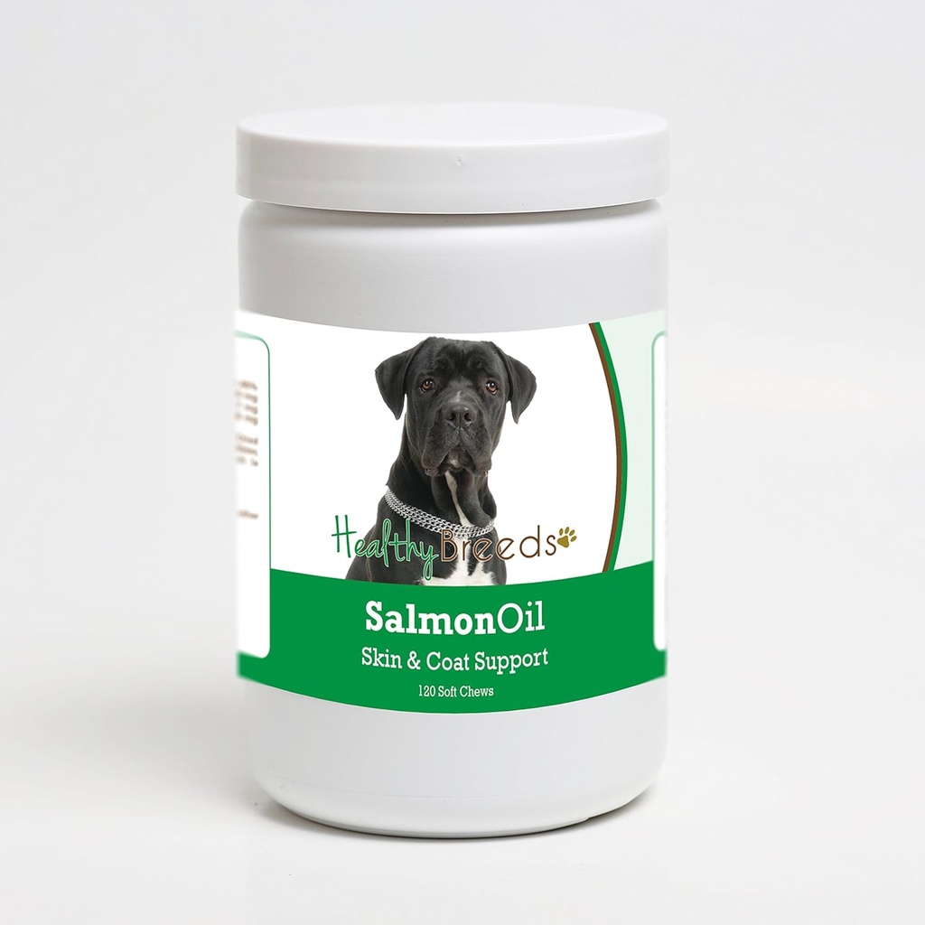 Sunn avler Cane Corso Salmon Olje Myk Chews 120 greve