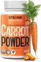USDA Organic Carrot Powder Capsules (120), Vokset i USA, Øyestøtte, Beta Caroten, Vitamin A, Karotenoider, Antioksidanter, 106°F Max, Vegan, Kosher-2 måneders forsyning