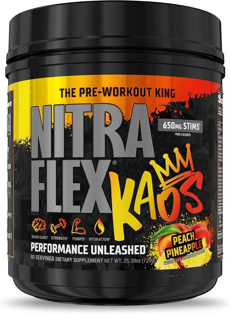 GAT SPORT Nitraflex KAOS Pre-Workout pulver (Peach Pineapple)
