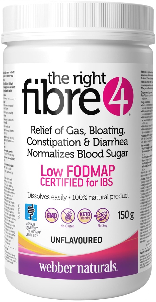 Webber Naturals Fiber 4 Unflavoured, 150 g pulver