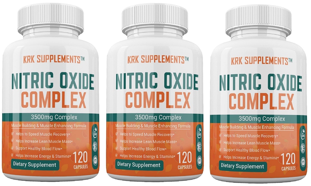 3 flasker nitric oksidkompleks 3500 mg per servering L-arginin HCL AKG AKG Alpha Ketoglutarate Citrullin maling 360 Totale kapsler