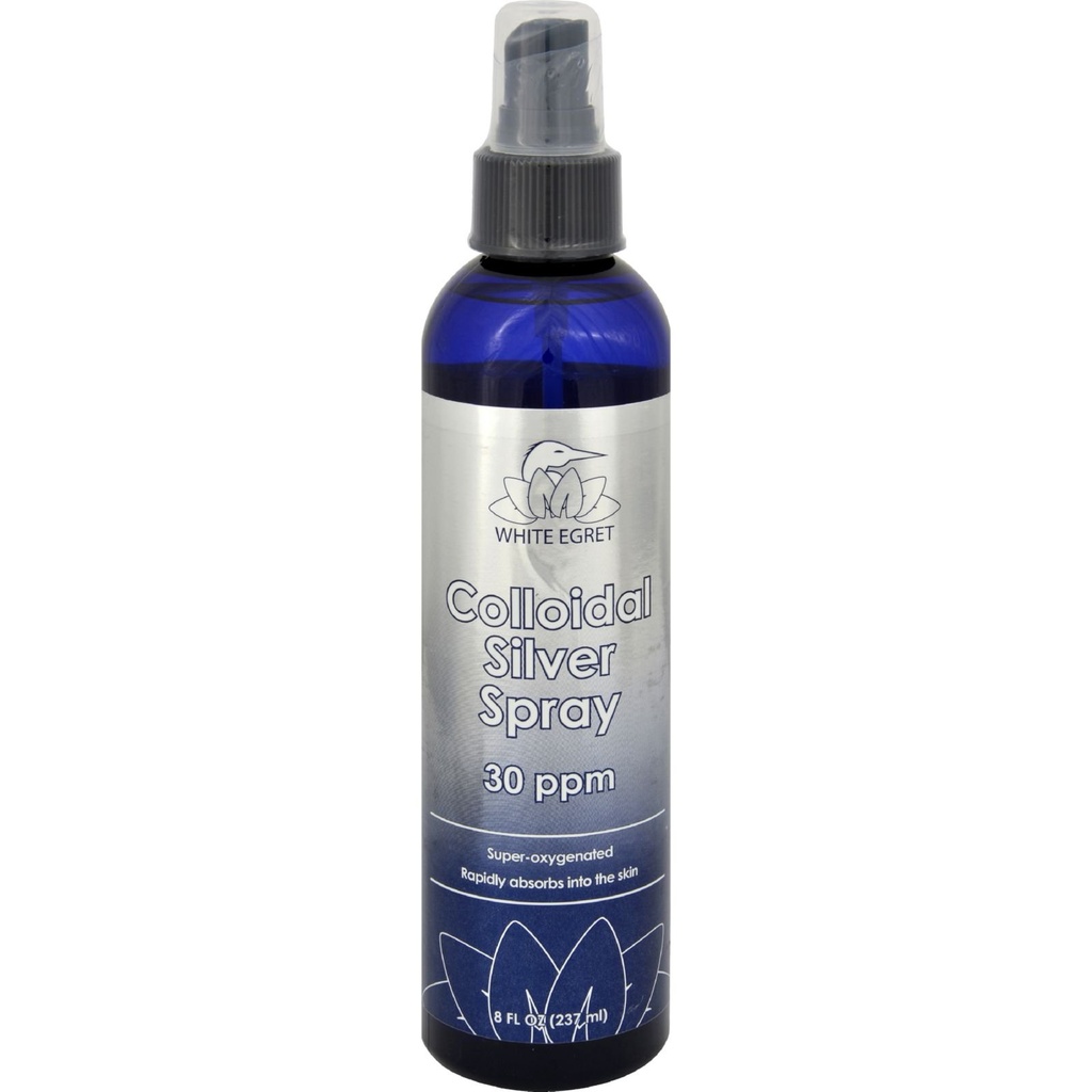 Hvit Egret Hudpleie kolloidal sølvsprøyte, 8 Ounce