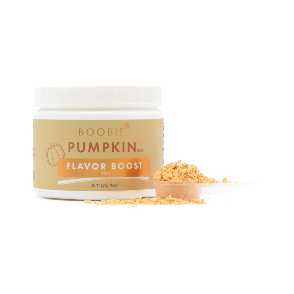 Boobie Body Flavor Boosts - Par med proteinpulver for å støtte Gut helse, metabolisme og energi - laget for mødre og graviditet med prebiotiske fiber og MCT olje - Pumpkin (1.32oz, 1 Pack)