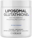 Codeage Liposomal Glutathione pulver - 1000 mg Vegansk Redusert L-Glutathione per servering, Liposomal Levering - 2-måneders forsyning - Uslavored - Fosfolipid - Ikke-GMO Glutenfri - 2,22 Oz