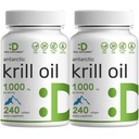 DEAL SupplyMENT 2 Pack Antarctic Krill Oil, 1000mg Per Serving, 480 Softgels – Merkurfri, ingen fiskeaktig smak – rik på Omega-3s, EPA, DHA, Astaxanthin, & Fosfolipider – Ikke-GMO, Ingen Gluten