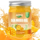 ACEYO (12 OZ) Irsk hav Moss Gel Raw Vegan Mango Pineapple Flavor 102 vitaminer og mineraler Wild Harvested Ikke-GMO Immun Defense Booster Thyroid Digestiv støtte