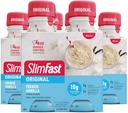 SlimFast Meal Replacement Shake, Original Fransk Vanilla, 10g Ready to Drink Protein, 11 Fl. Oz Flaske, 4 Count (Pack of 3) (Packing May Vary)
