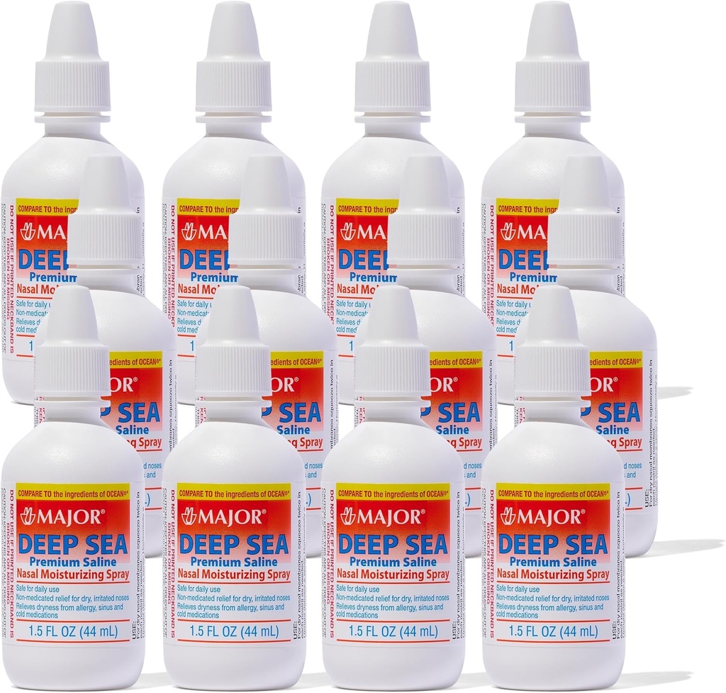 Deep Sea Saline Nasal Spray Generic for Ocean Nasal Moisturizing Spray 1,5 oz per flaske pakke med 12 flasker