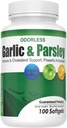 Odorless hvitløk og persille softgels av GL Nutrition ® Alt-Naturlig Detox som øker immunisme og metabolisme, støtter hjerte helse og kolesterol nivåer 100:1 ekstrakt ® 100 greve