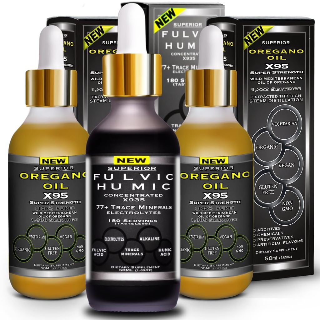 Fulvic Humic Acid Ionic Trace Minerals med elektrolyter flytende kosttilskudd pluss Oregano olje faller super styrke mer allsidig så olje av Oregano Softgels og kapsler