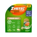 Zyrtec 24 timers allergi relief flytende geler, antihistaminer kapsler med cetirizin HCl Allergy medisin for hele dagen relief fra Runny Nese, Sneezing, kløende øyne og mer, 12 greve