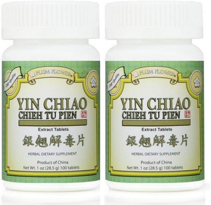 Plum Blomster Yin Chiao Chieh Tu Ekstrakt, 100 tabletter (2-Pack)