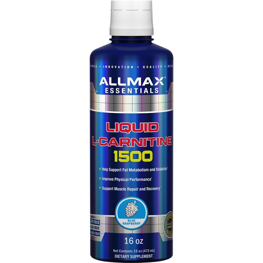 ALLMAX ernæring flytende L-karnitin 1500, blå bringebær, 16 oz (473 ml)