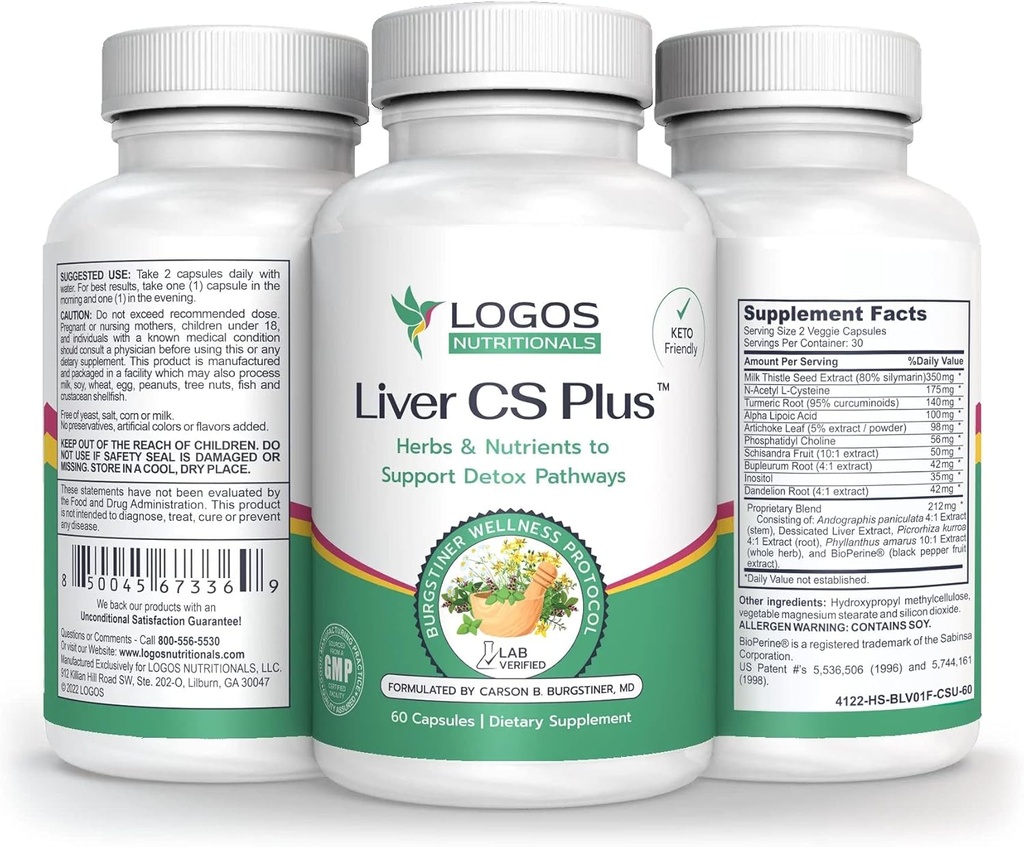 Logos ernærings-Liver CS Plus-60 Kraftig lever Detox Formula Veggie Caps-krevende glutation og senkende oksidativ stress.