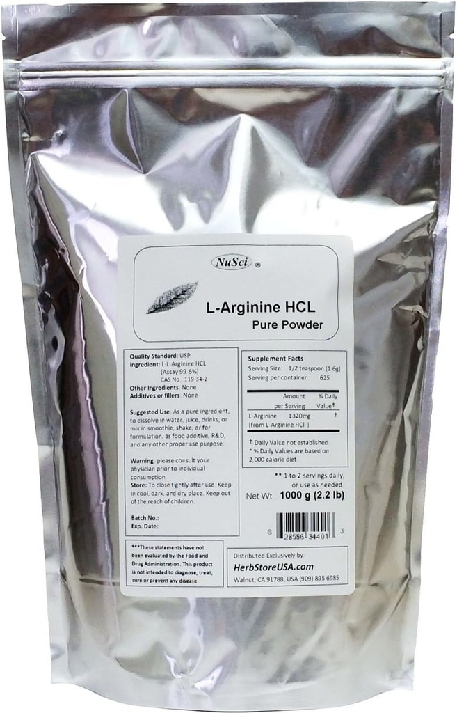 L-argin HCl ren pulver 1000g (2,2 lb)