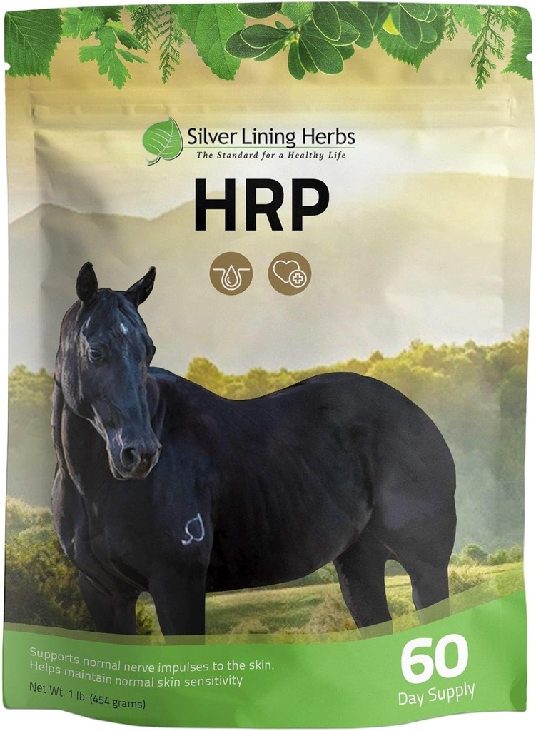 Silver Lining Herbs HRP - støtter naturlige nerveimpulser til hestens hud - fremmer normal hudfølsomhet - hjelper med overaktive nerver - Herbal Supplement for hester - 1 lb Bag