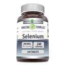 Amazing Formler Selenium 200 Mcg | Tabletter Supplement | Ikke-GMO | Glutenfri | Laget i USA (1 Pack | 240 Count)
