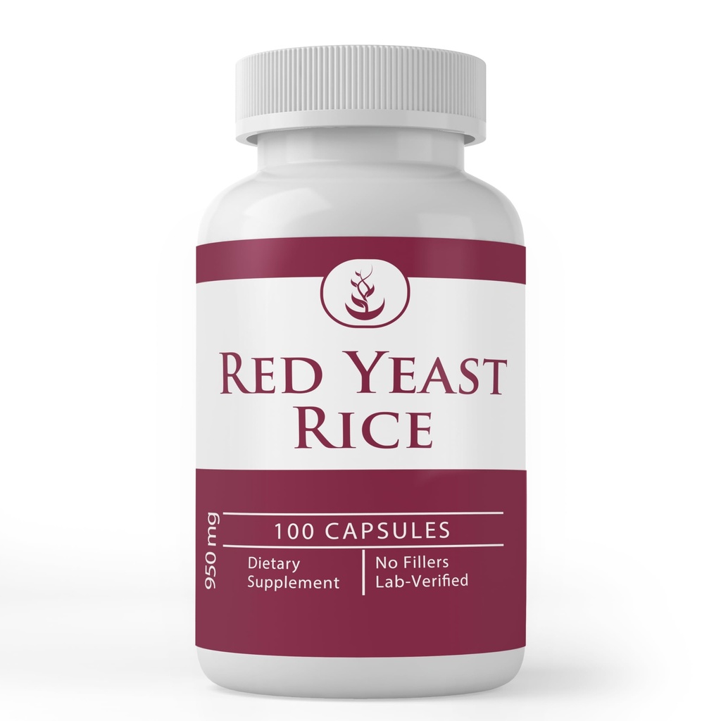 PURE ORIGINALE INGREDIENTS Rødt yeast Rice ekstrakt, (100 kapsler) Alltid ren, ingen tilsetningsmidler eller fyllstoffer, Lab verifisert