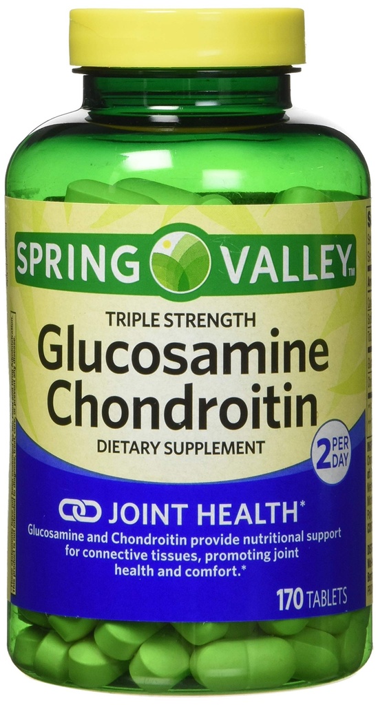 Spring Valley - Glucosamine Chondroitin, Trippel styrke, 340 tabletter, Twin Pack
