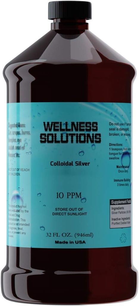 Colloidal sølv - Wellness løsninger - Vegan - Glutenfri 32 fl oz