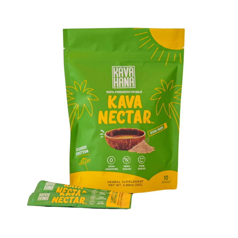 Kavahana Kava Nectar klassisk seremoniell klasse Noble Kava Nectar pulver pinne pakker - fremmer sosial oppløfting, avslapping og stress støtte, Instant Kava tørket Kava Juice