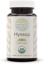 HerbEra Hyssop USDA Organic 60 kapsler | Naturlig Herbal Supplement | Certified Organic Vegetariske kapsler og organisk hyssop (Hyssopus officinalis) Tørket urt (60 kapsler)