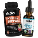 Thyroid Support & Adrenal Focus Drops - Thyroid Supplement Kompleks med L-tyrosin Selenium Iodin & Organic Adrenal Support Supplements Fokus Flytende Drops - Naturlig hjerne og minne tretthet oppmerksomhet