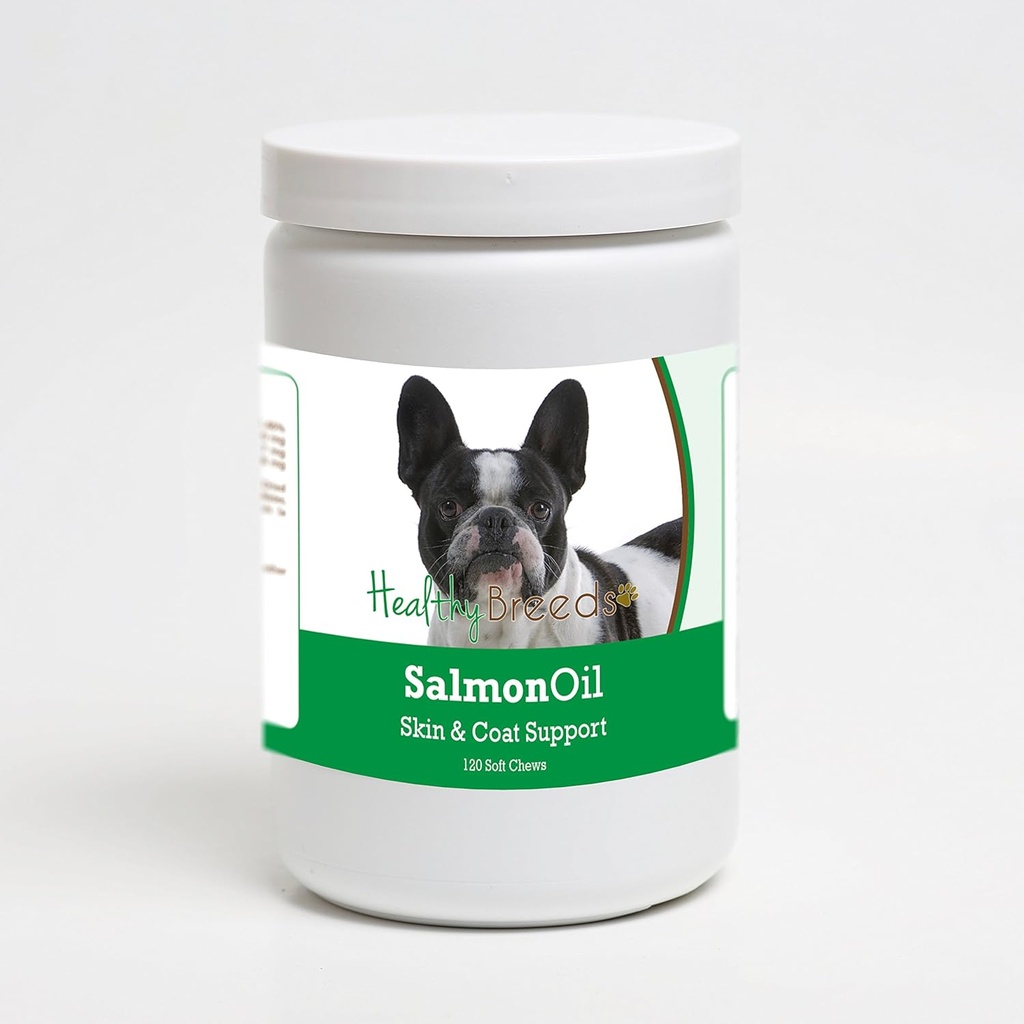 Sunn Avler Fransk Bulldog Salmon Olje Myk Chews 120 greve