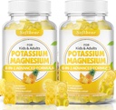 mykbear Kalium Gummier for voksne, sukkerfri kalium Magnesium Supplement med vitamin B6 CoQ10 for muskel camps Vegan Pineapple Flavor 120 Gummies