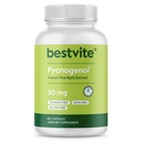 BESTVITE Pycnogenol 50mg (60 kapsler) - Fransk Maritime Pine Bark ekstrakt - Ingen stearates - Glutenfri - Ikke GMO