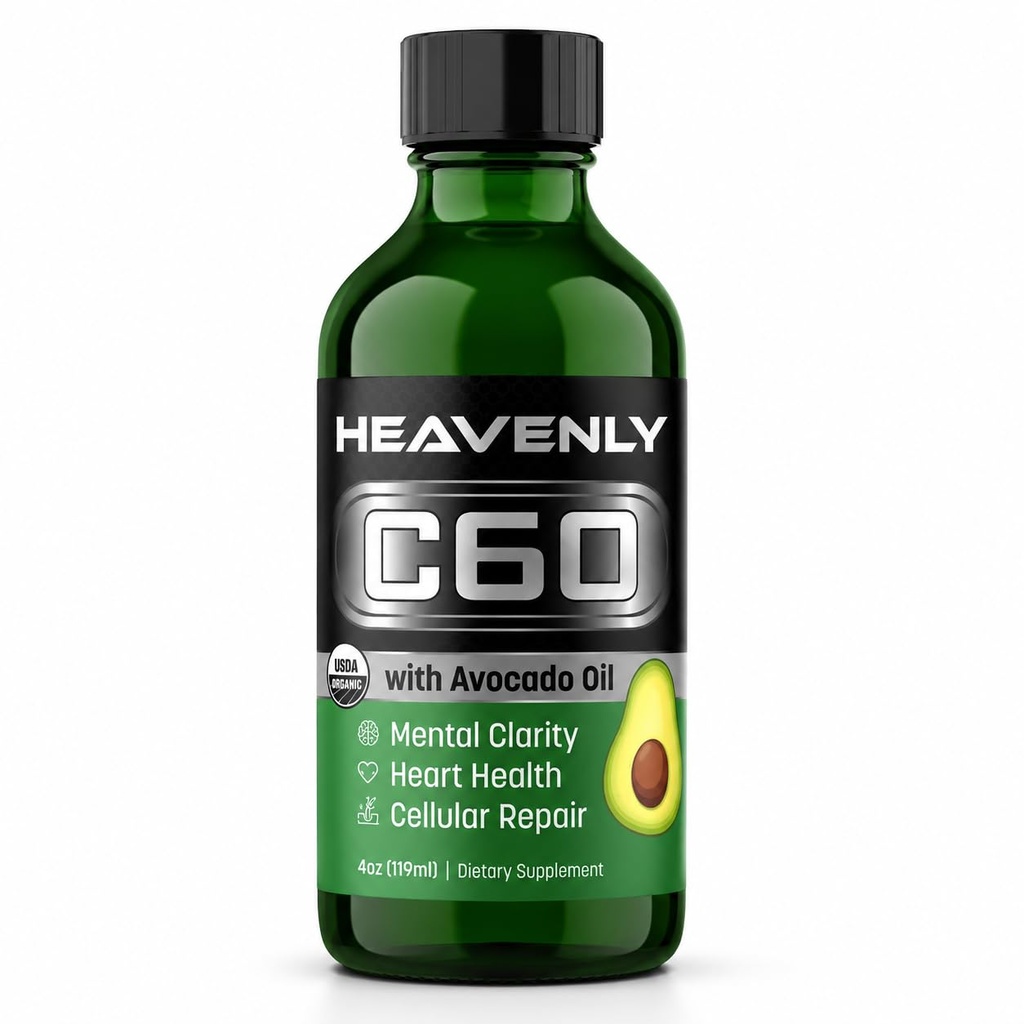 HNP Labs C60 Avocado olje kalde presset organisk - Økt energi, mental klarhet, langsom aldring naturlig og ytelse - 99.99% sublimert C60 USA laget organisk avocado olje - GMP sertifisert for sikkerhet
