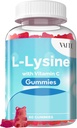 VAITE L-Lysine 800mg Gummier med vitamin C - Hud, leppe og kalde sure * Støtte for kvinner - Lysine for voksne, støtter utspurt helse og immunsystem, Aminosyre og komplekse kosttilskudd, 60 Vegan Chewable