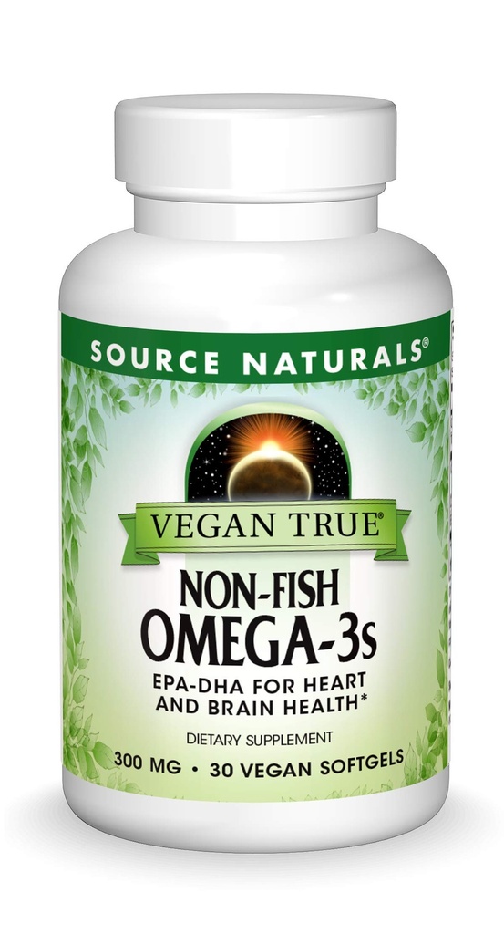 Kilde Naturals Vegan True, ikke-fish Omega-3s, EPA-DHA støtter hjerte og hjerne helse*, 300 mg - 30 Vegan Softgels