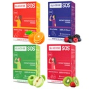 Glucose SOS glucose pakker med naturlig dextrose, hurtigabsorpsjon som umiddelbart løser i munnen uten vann nødvendig, 4 Flavor Variety 24 serveringer