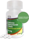 SDA Laboratories hele dagen 24-timers Allergi medisin 100 greve antihistaminer for allergier, pollen, Hay feber, tørr, kløende øyne ® Cetirizine HCl 10mg tabletter