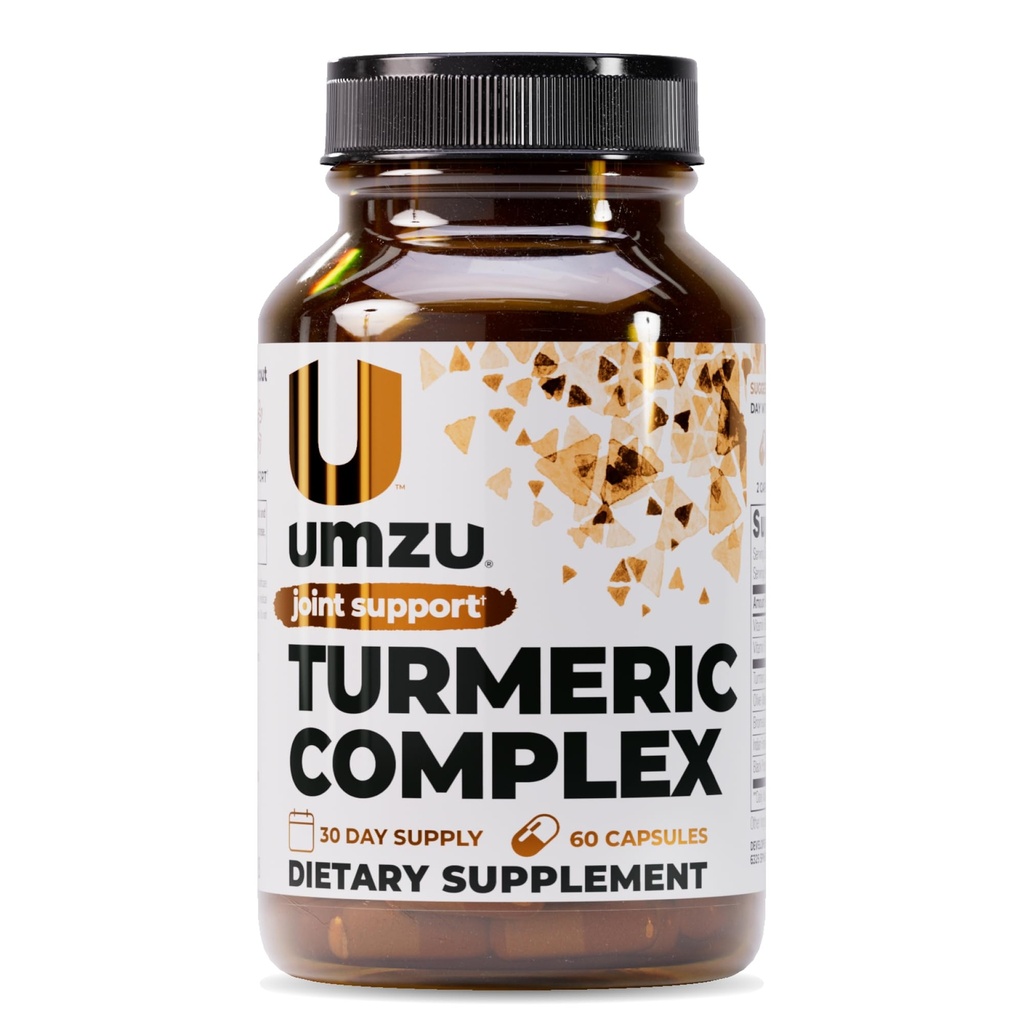 UMZU Turmeric Curcumin Supplement | Felles komfort 7 naturlige ingredienser - Bromelin, Boswellia & BioPerine Black Pepper | Støtter felles helse og immunitet (30 dagers forsyning | 60 kapsler)