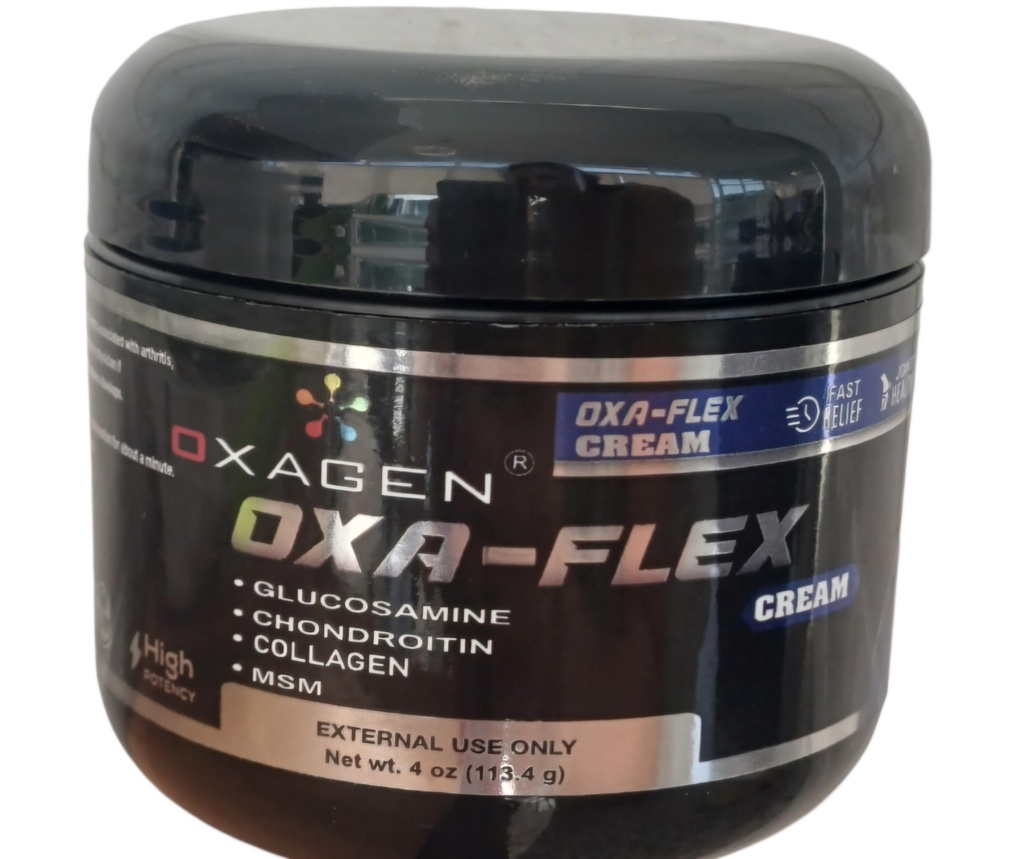 OXA-Flex Glukosamin & Chondroitin Cream med MSM & Collagen | Naturlig krem for menn og kvinner | Soothe Joint, Bone & Muskelsmerter, Forbedre mobilitet, Relieve Discomfort & Speed Up Healing - 4 Oz