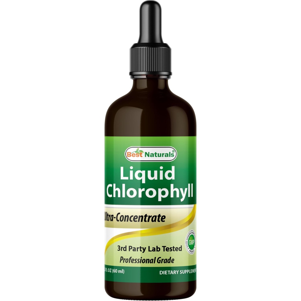 Beste Naturals flytende klorofyll Drops - 50 mg - 120 Serveringer per glassflaske - 2 FL OZ