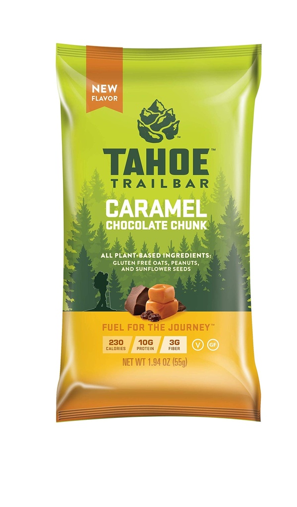 Tahoe Trail Bar, Plant-basert naturlig energi Bar (1,94 Ounce Protein Bar, 12 greve) Høyt protein Ikke-GMO, Glutenfri, Vegansk Sunn Snacks - Caramel sjokolade Chunk