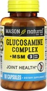 MASON NATURAL Glukosamin Complex Plus MSM med vitamin C - støtter felles helse, forbedret fleksibilitet og mobilitet, 90 kapsler