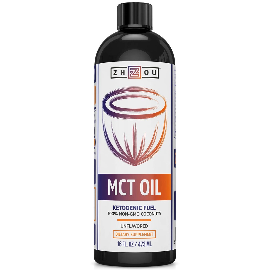 ZHOU MCT olje: 52862: Olje, ikke-flavorert (Btl-Plastic) 16oz