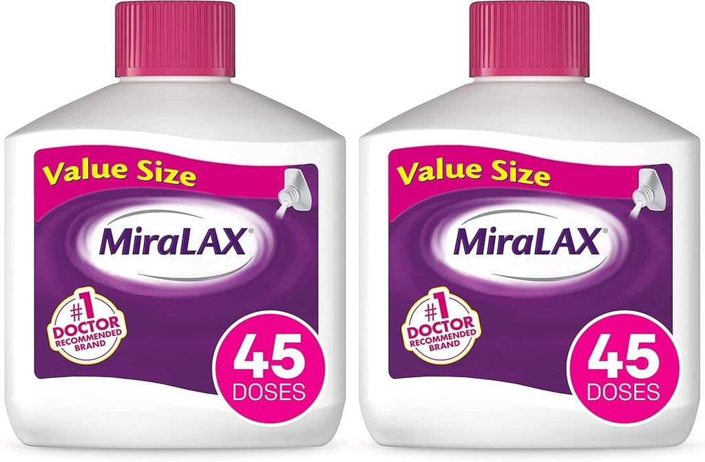 MiraLAX Gentle Accelerator Relief Laxative pulver, Stool Softener med PEG 3350, fungerer naturlig med vann i kroppen din, ingen harsh bivirkninger, Osmotic Laxative, 1 lege anbefalt (Pack of 2)