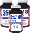 Yerba Prima Daily Fiber Capsules, 180 Caps (Pack of 3) - Oppløselig Diett Fiber Supplement - Colon Cleanse - Gut Helse - Health Relief, Vegan, Ikke-GMO, Glutenfri
