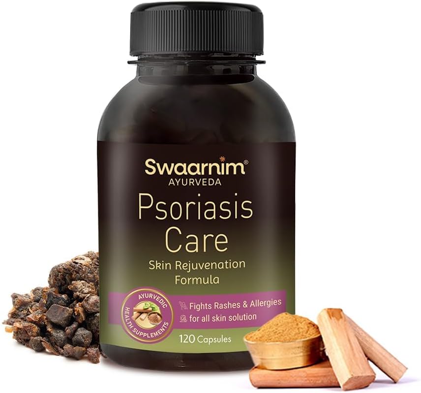 Psoriasis omsorg, Ayurvedic sunne kosttilskudd for kvinner helse, Ingen tilsatt kjemikalier og glutenfri, 120 kapsler