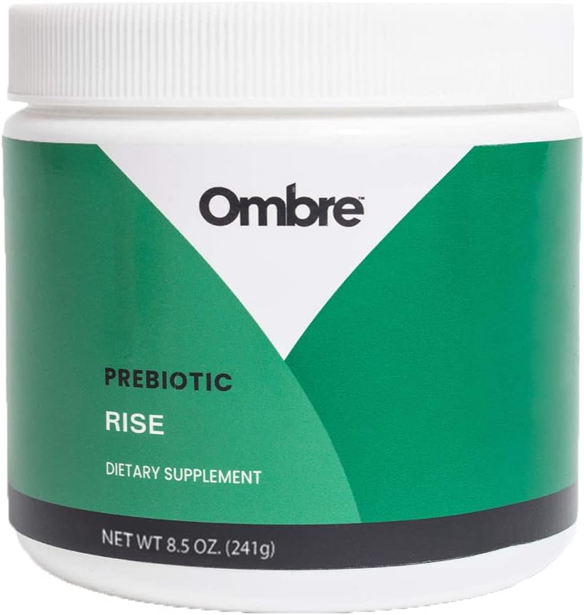 Ombre Rise Prebiotic Powder Fiber Supplement, støtter digestiv regelmessighet og total velvære, vannløselig, rask-absorbering, & gentle på magen, hylle-stabil, 8,5-Ounce Tub, 30 Services