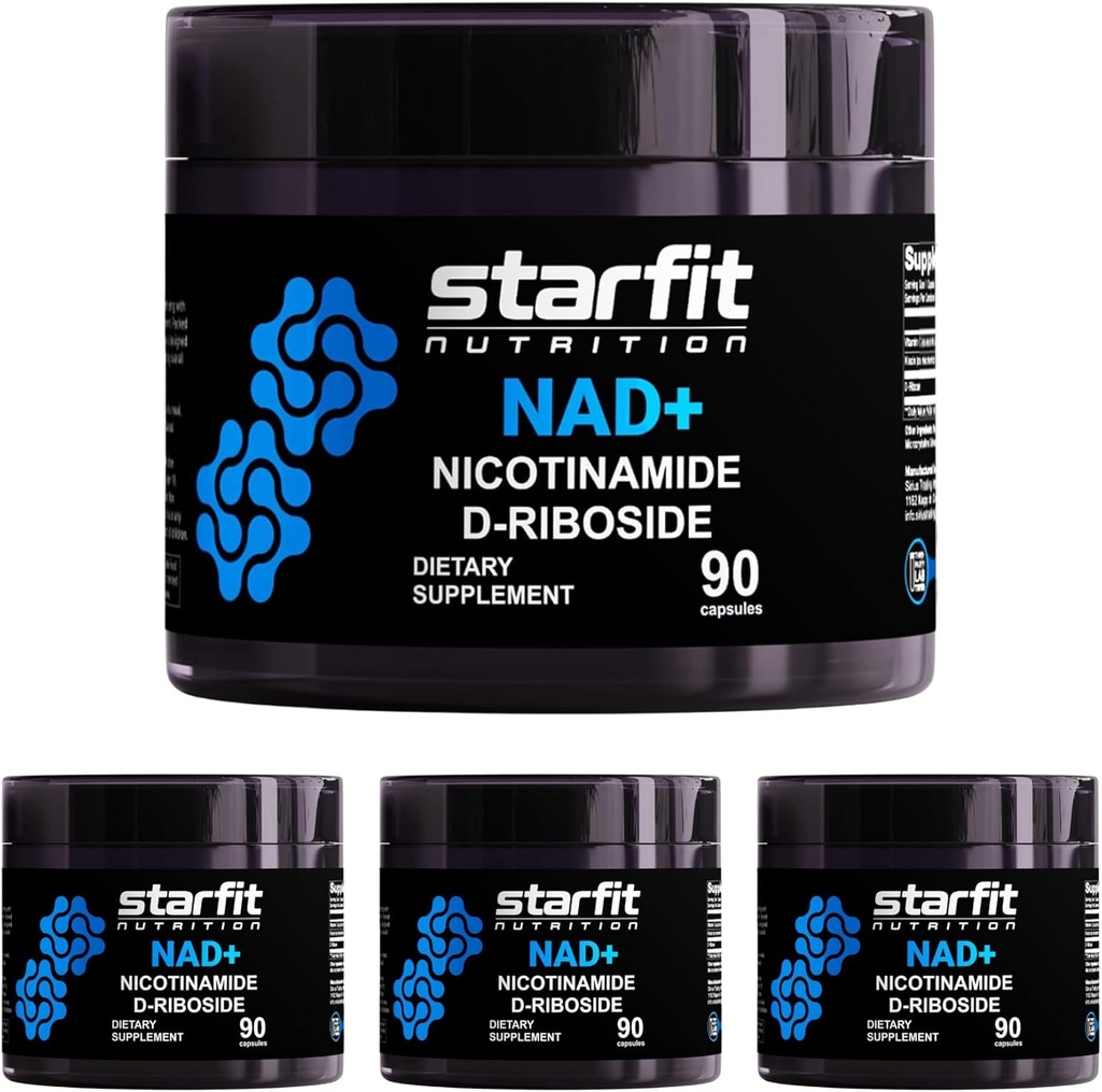 STARFIT - Nikotinamid D-Riboside, Nikotinamid Riboside for støtte NAD+ Nivåer, fokus og energitilskudd, metabolisme støtte Nicotinamid Riboside NAD Supplement, 360 kapsler
